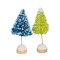 Craftoutlet.Com 4.0 Inch Mini Flocked Sisal Trees Christmas Decorative Tree Set , Bottle Brush Trees